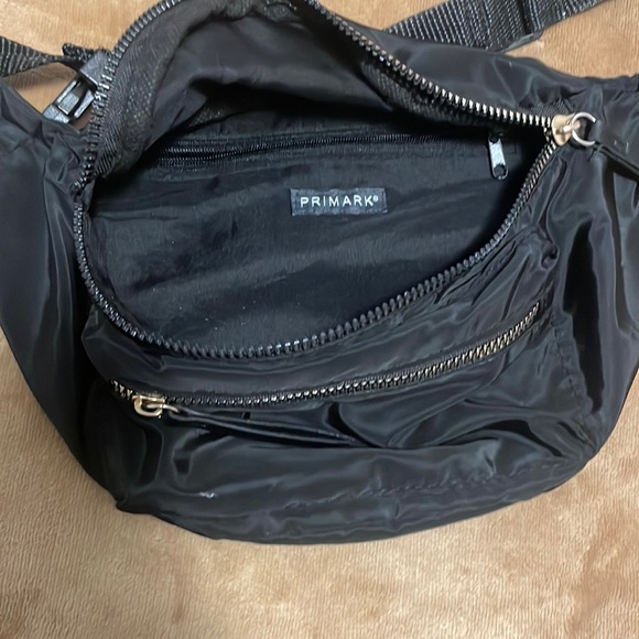 Black Fanny pack bum bag with gold zipper primark - Picture 2 of 2